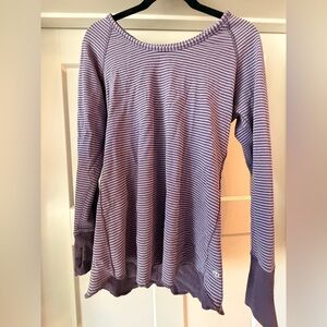 lululemon Purple Striped/solid reversible Long Sleeve Top